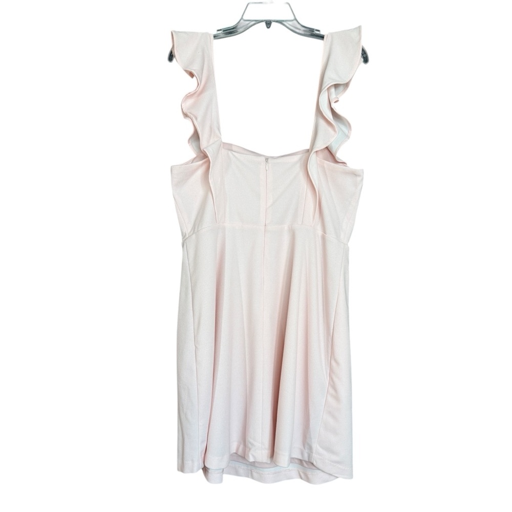 BCBG Paris Blush Pink Ruffle Strap Fit & Flare Dress Size L - Picture 7 of 12